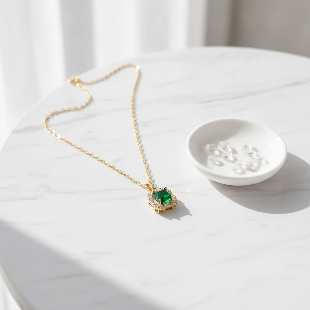 Emerald Crystal Jewelry Set