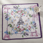 Parisian Floral Square Scarf - Lavender Floral
