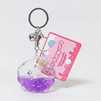 Purple Glitter Seashell Acrylic Keyring Charm – novelty & toys (view 1)