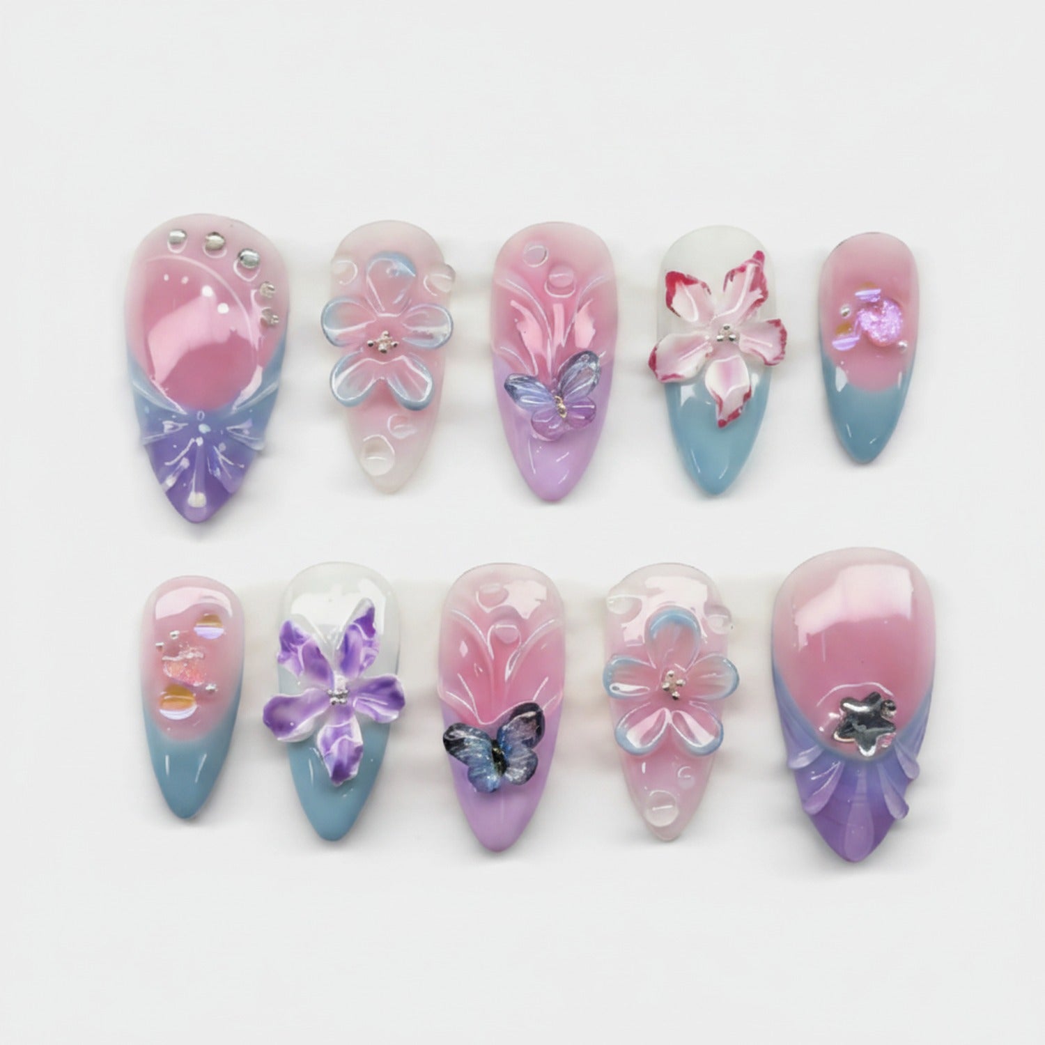 Floral 3D Nail Art Sticker Set Floral Mix