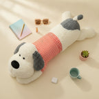 Cozy Striped Puppy Plush White