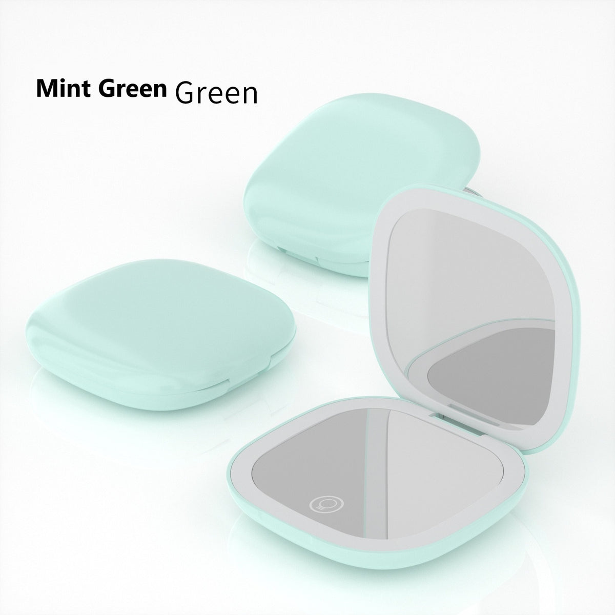 Portable LED makeup mirror, folding beauty mirror - Green