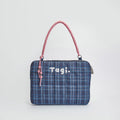 14-16 Inch Laptop Bag Large Capacity Embroidered Sleeve - Blue