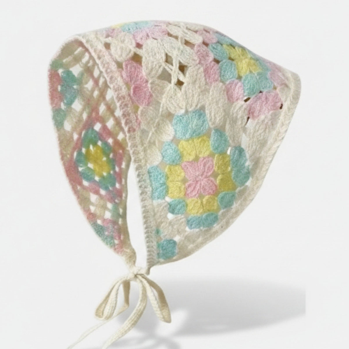 Embroidered Floral Mini Bonnet Headwrap - Type T