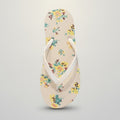 White Floral Pattern Summer Beach Flip Flops – apparel accessories (view 1)