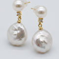 Pearl Twisted Frame Stud Earring - Type 2