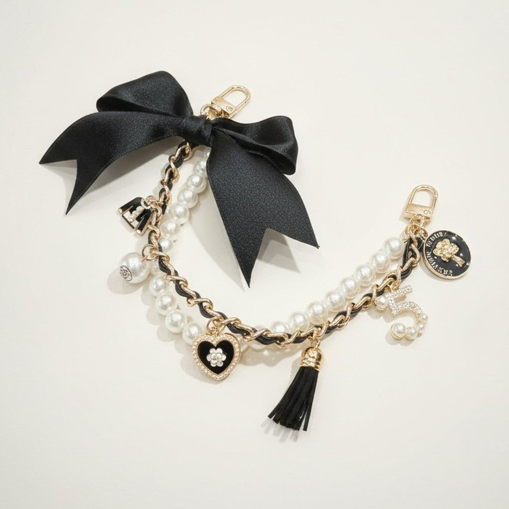Luxury Bow Pearl Bag Charm Strap – bags & wallets (view 1)