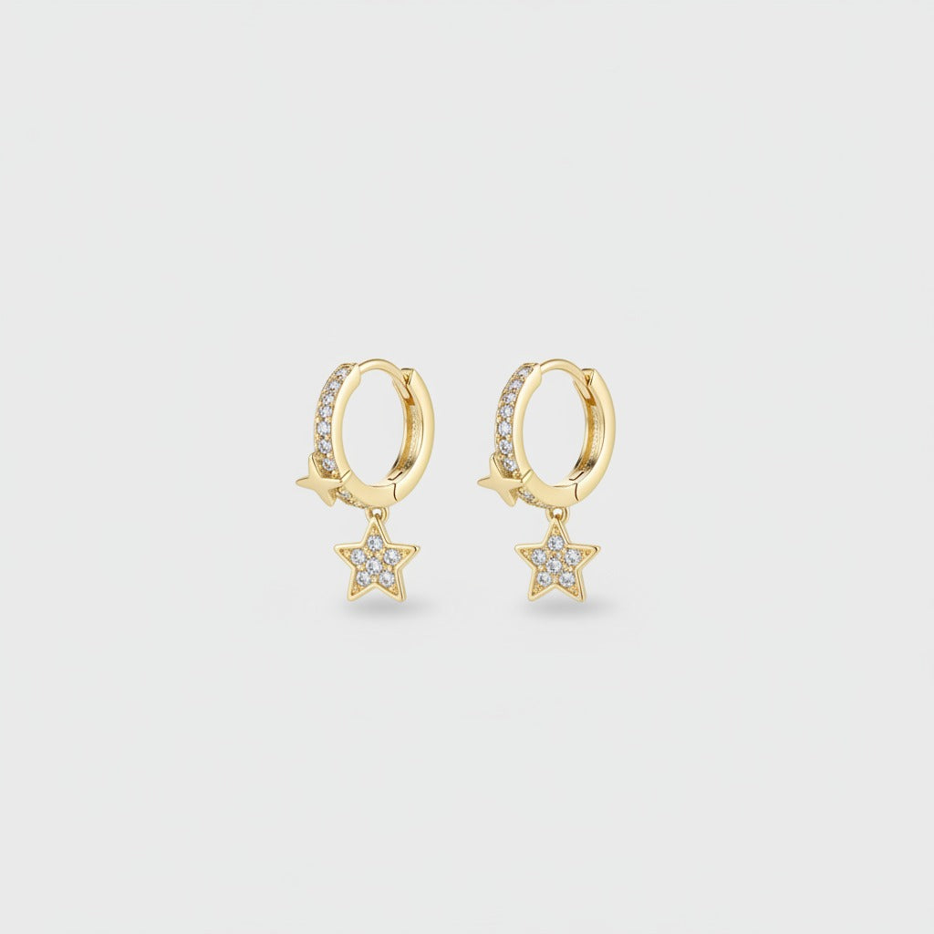 Spike Huggie Hoop Earring - Gold