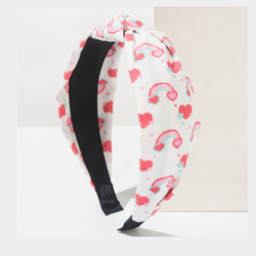 Cloud Padded Headband - White Red – hair accessories (view 1)