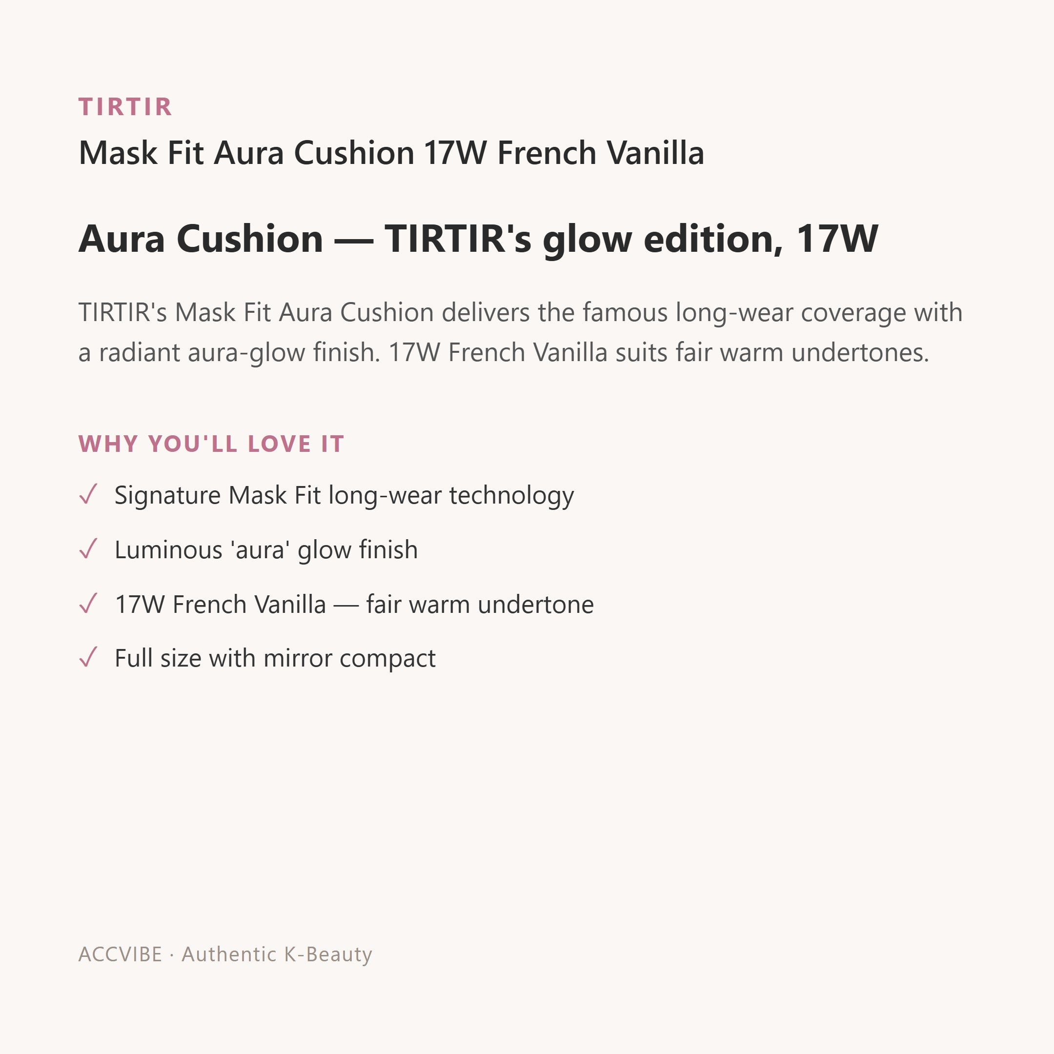 Mask Fit Aura Cushion 17W French Vanilla