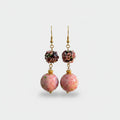 Vintage Floral Ball Drop Earrings Blush Pink