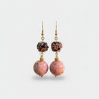 Vintage Floral Ball Drop Earrings Blush Pink