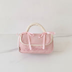 Soft Madeing Bow Handle Cosmetic Bag - Blush Pink