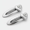 Silver Heart Bow Hair Clips Set – hair accessories (view 1)