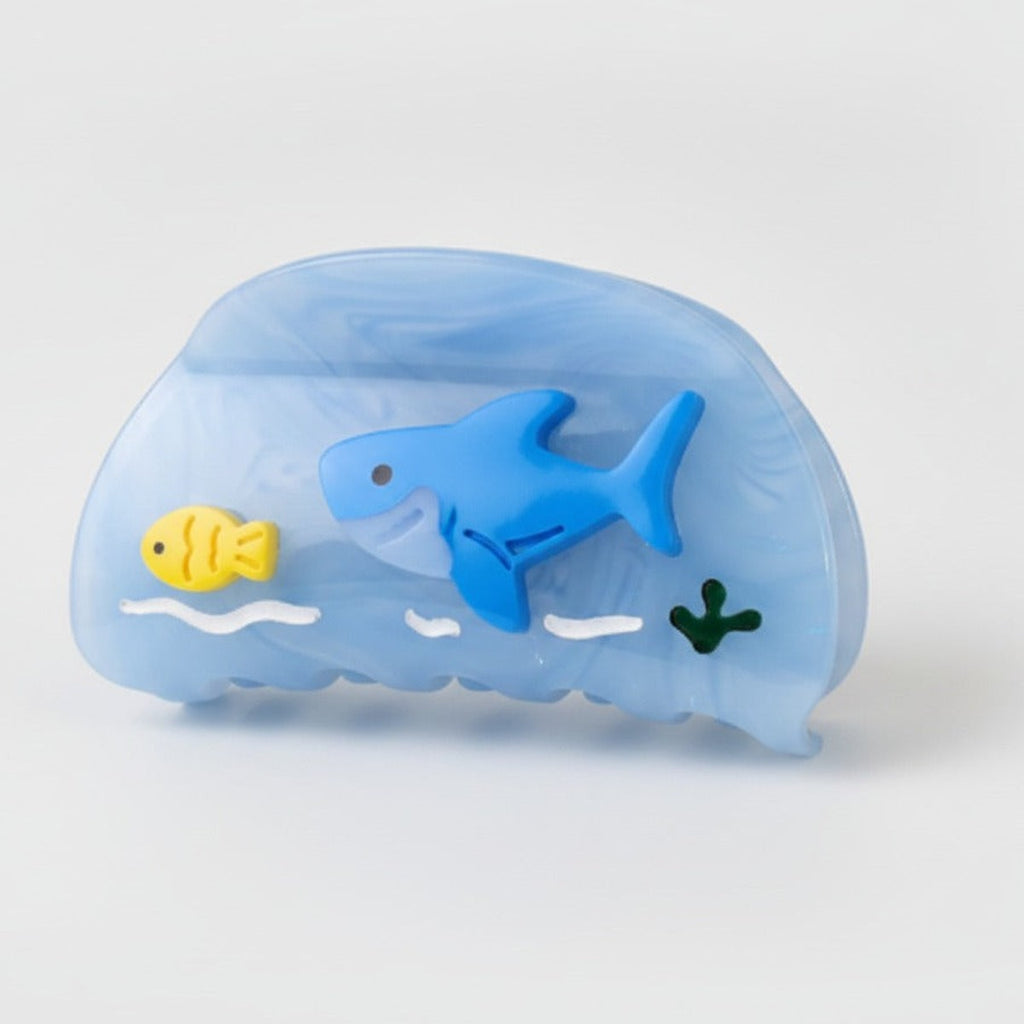 Ocean Vibes Mini Hair Claw - Blue Shark