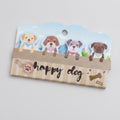 Happy Dog Wooden Keychain Charm Tag – stationery (view 1)