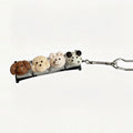 Cheese Wedge Keychain Charm - Cream Bear