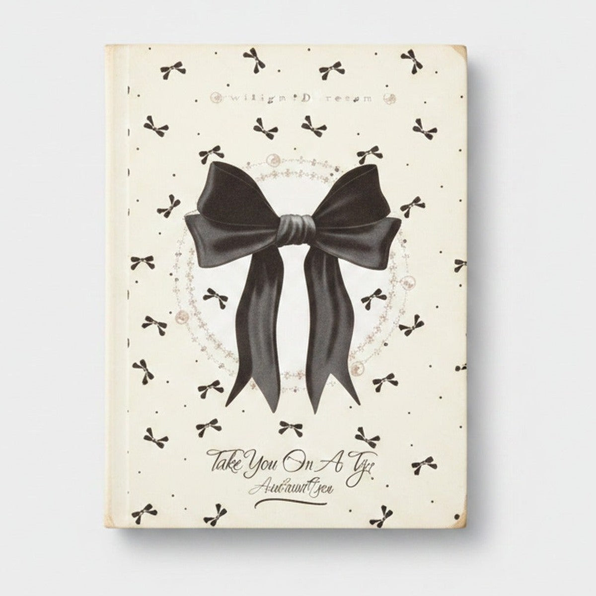 Black Bow Rhinestone Notepad With Sparkle Details – stationery (view 1)