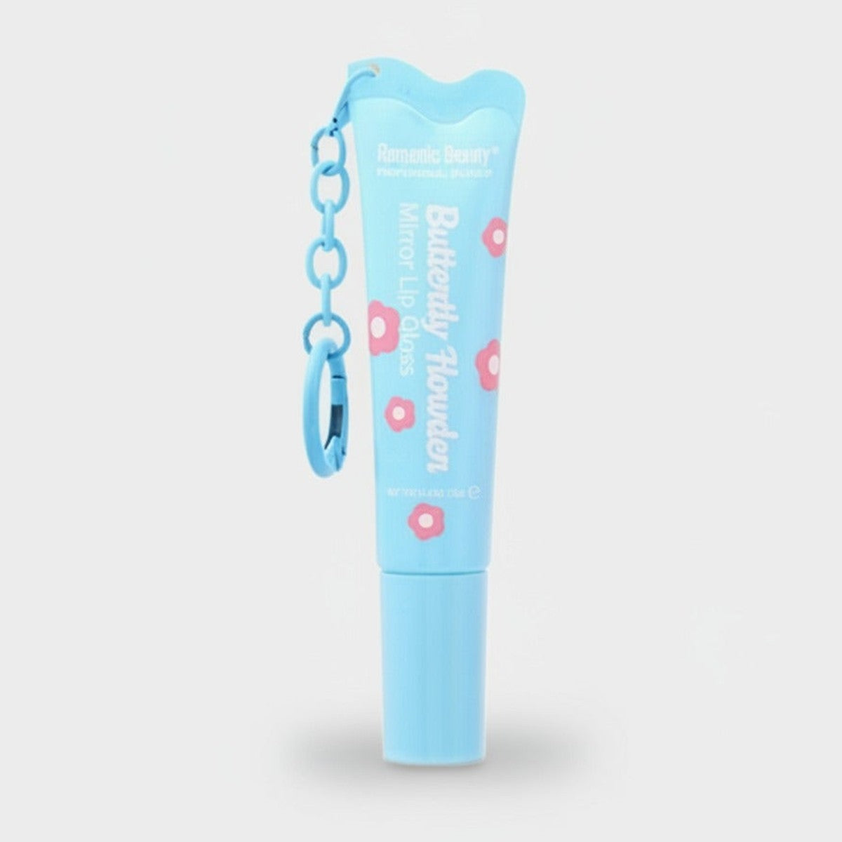 Butterfly Floral Lip Balm Keychain Blue – Korean beauty tool (view 1)