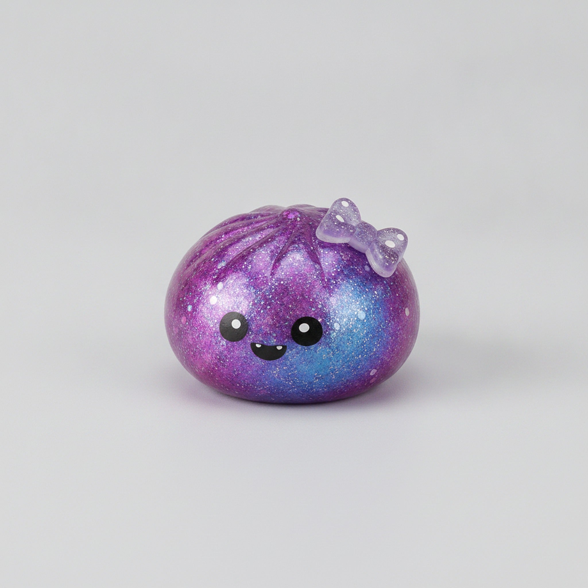 Spooky Dimple Squishy with Bamboo Steamer - Purple Ghost