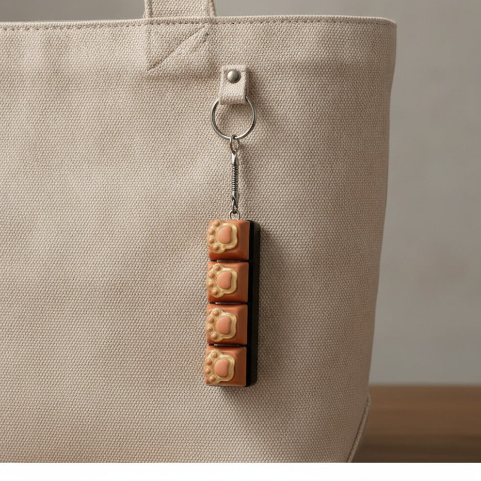 Mini Paw Pad Keychain - Sunset Orange