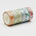 Floral Washi Tape Set - Botanical Design - SKU-2 – stationery (view 1)
