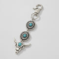 Turquoise Concho Charm Keychain - Type 2