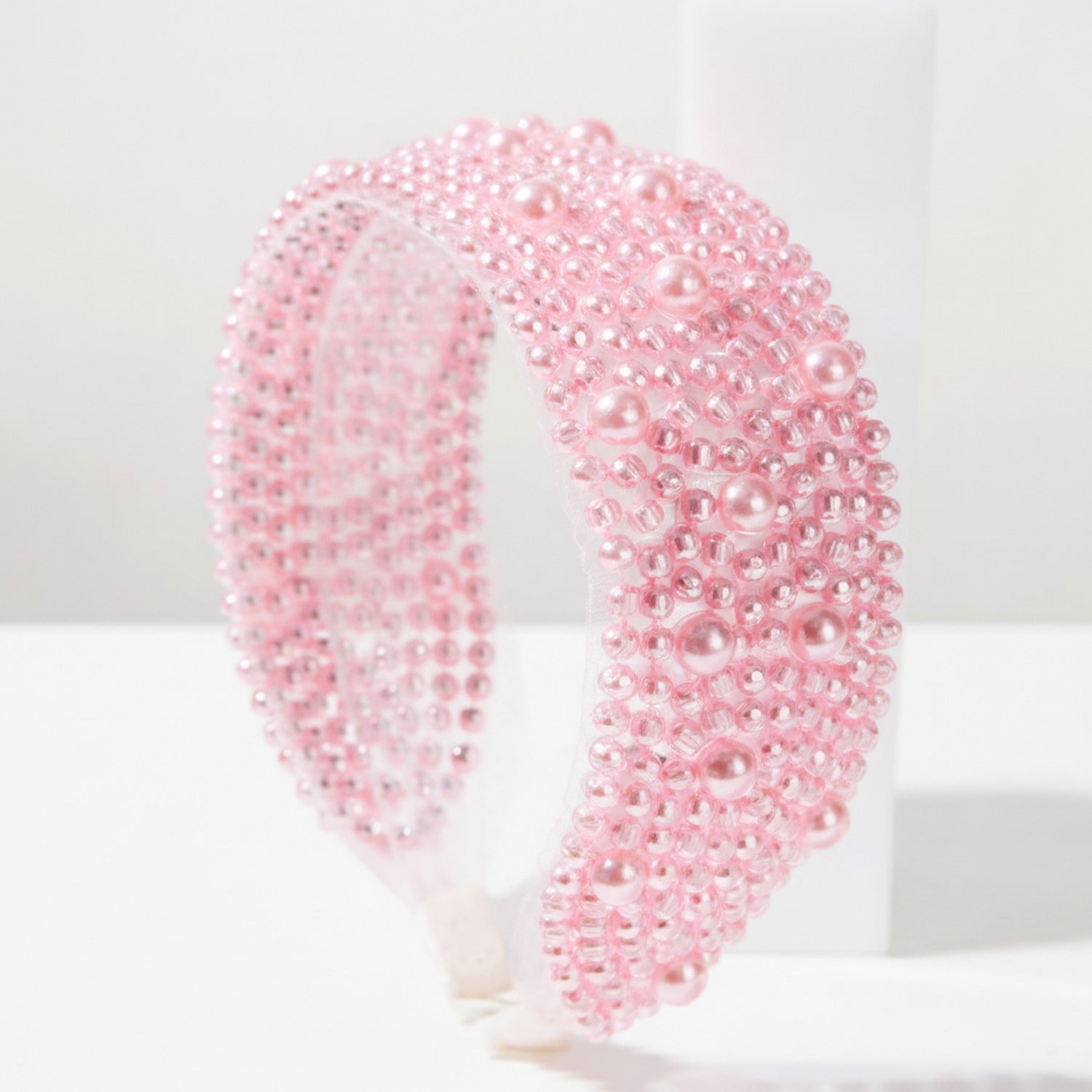 Black Beaded Padded Headband Knot