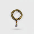 Wooden Beaded Bracelet With Amber Charm Tassel