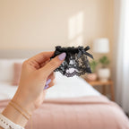 Lace Ruffle Crew Socks With Bow