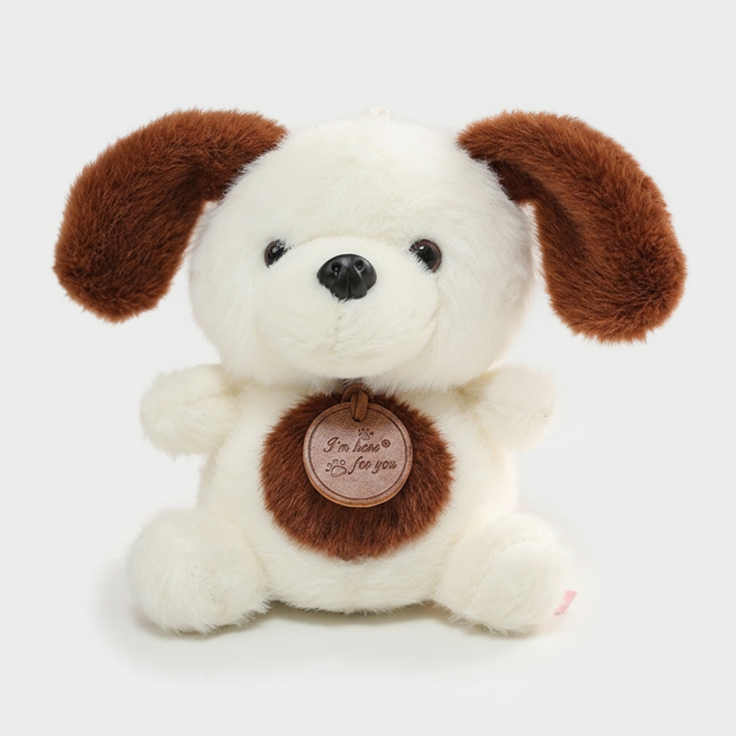 Cream And Brown Puppy Plush With Heart Charm