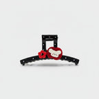Red Flower Heart Claw Hair Clip