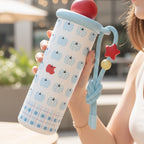Baby Blue Apple Tumbler With Hanging Charms