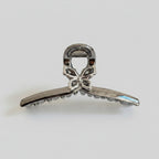 Silver Butterfly Beaded Hair Claw Clip