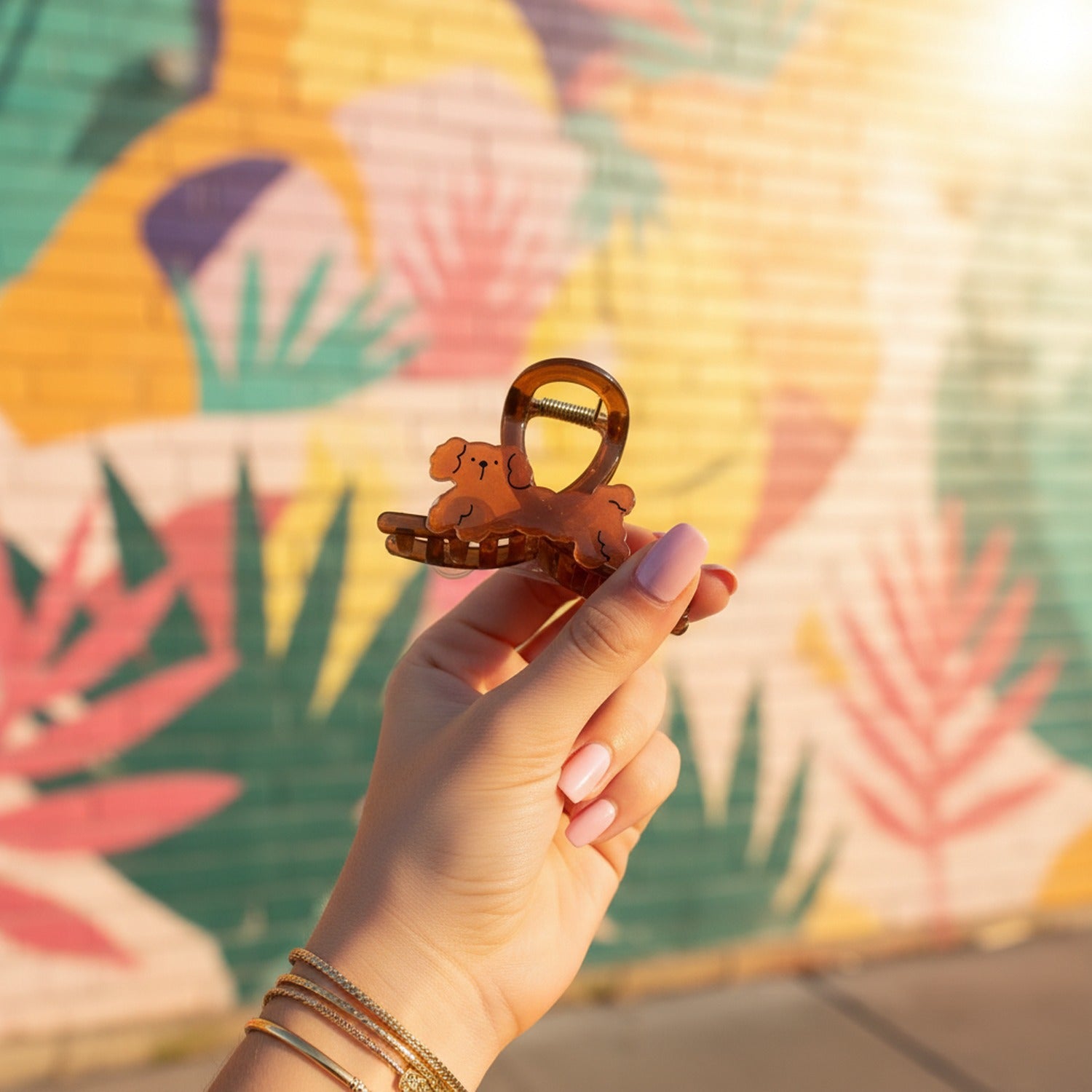Tortoiseshell Hair Claw With Flower Charm