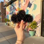 Black Mesh Flower Hair Claw Pearl Charm