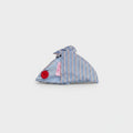Striped Blue Hair Claw With Red Button Detail