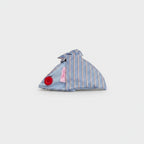 Striped Blue Hair Claw With Red Button Detail