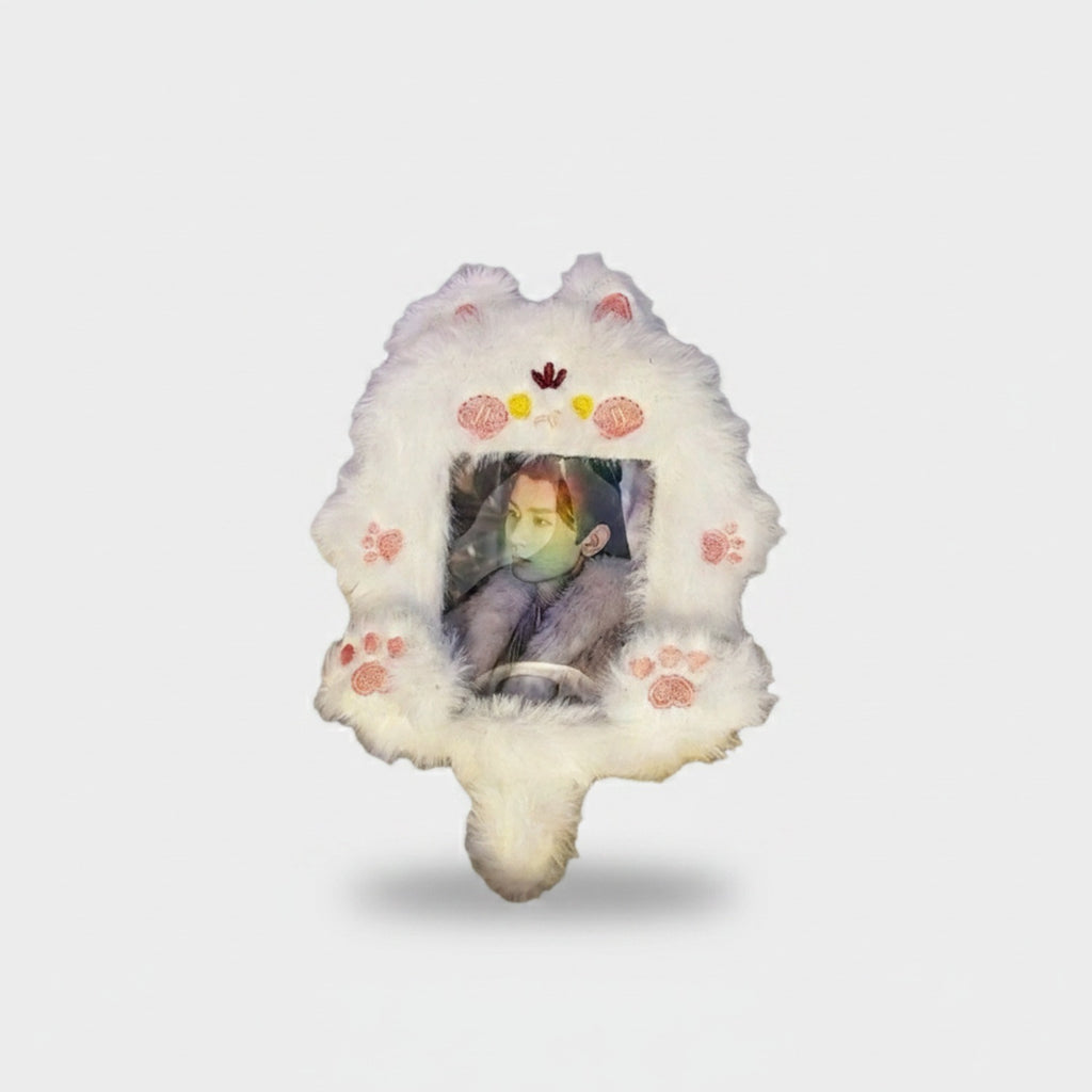 Fluffy White Bear Plush Phone Charm