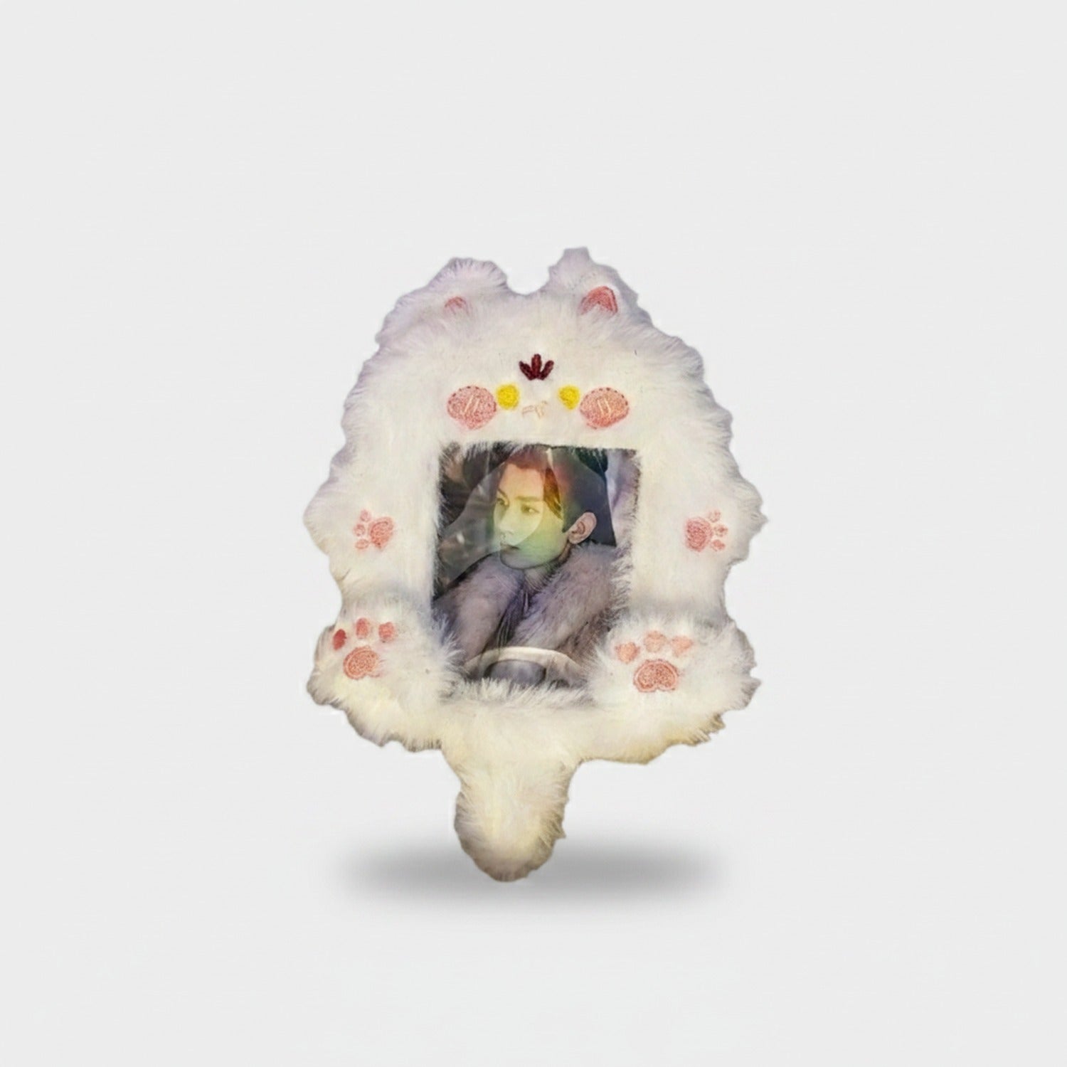 Fluffy White Bear Plush Phone Charm