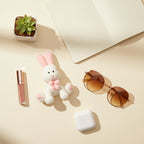 Cream Bunny Plush Toy With Pink Bow