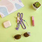 Purple Braided Rope Phone Charm With Doll