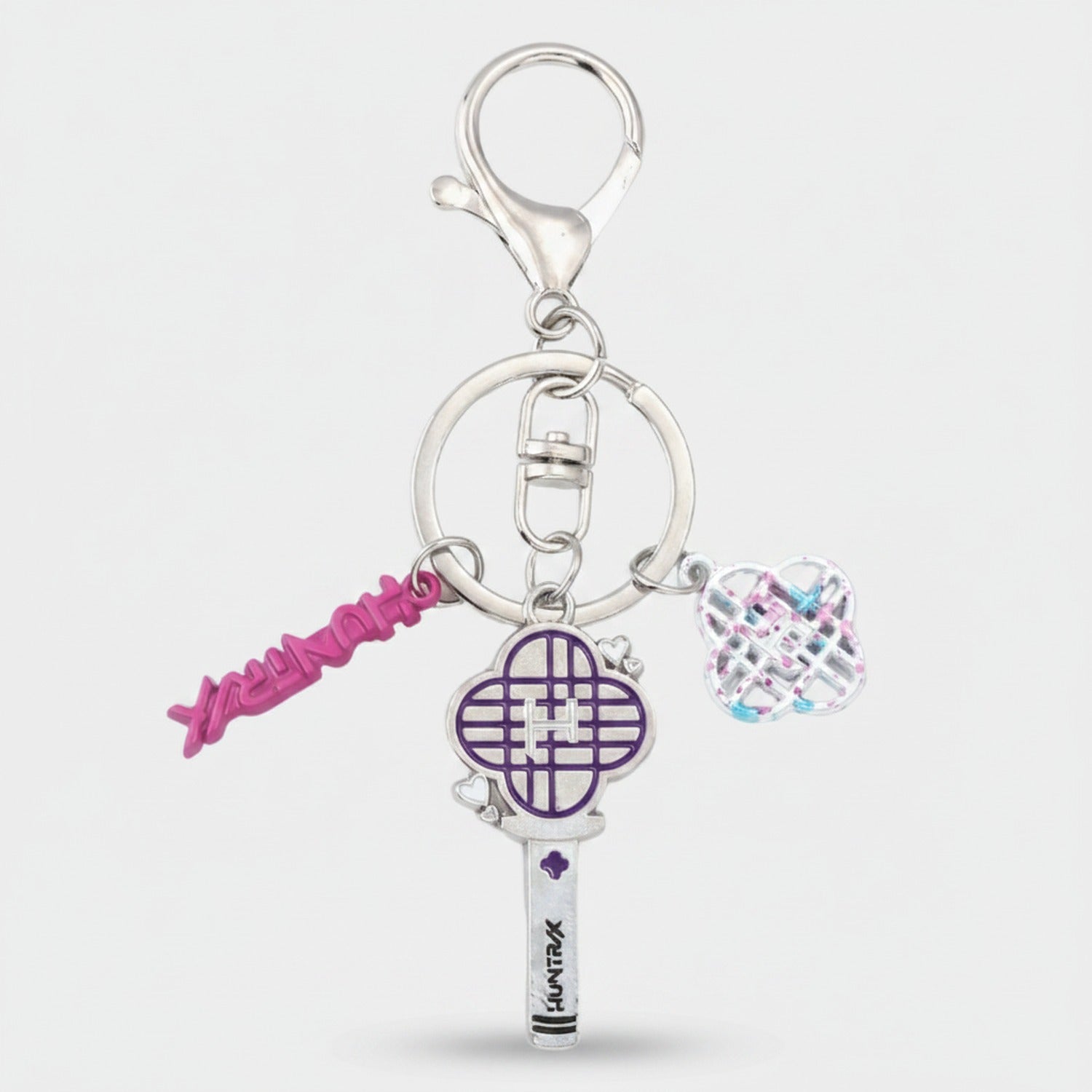 Acrylic Keyring Set With Pink Charm Charms
