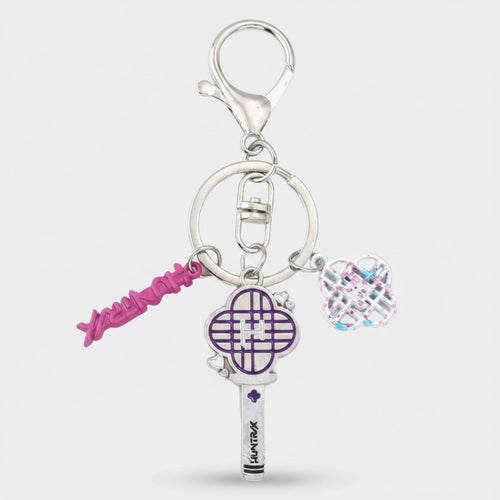 Acrylic Keyring Set With Pink Charm Charms