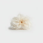 Cream Feather Flower Hair Claw Clip
