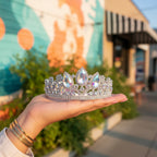 Iridescent Teardrop Rhinestone Crown Headband