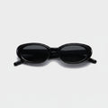 Black Oval Sunglasses with Dark Tinted Lenses