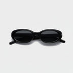 Black Oval Sunglasses with Dark Tinted Lenses
