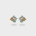 Multicolor Square Crystal Stud Earrings