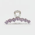 Purple Heart Beaded Hair Claw Clip